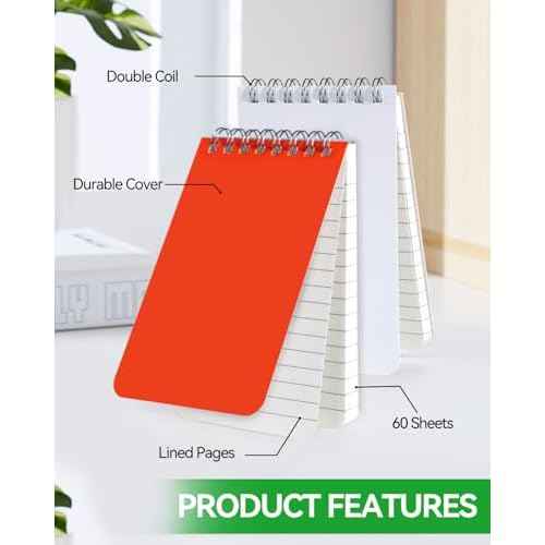 Dynta Pocket Notebook Bulk 60 Packs, 3x5 Inch Small Notepad Top Bound With Lined Pages, 10 Vibrant Colored Mini Spiral Notebooks 60Sheets/120Pages (80GSM), Memo Pads for Home, School, College, Office