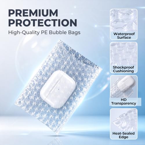 Evadow 100 Pack 6x8 Inch Double-Side Bubble Out Bags for Shipping & Storage
