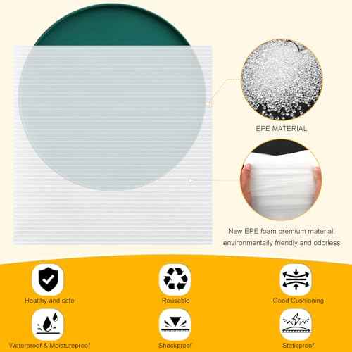 400PCS Moving Packaging Supplies,300 Cushioning Foam Pouches and Sheets,4 Sizes(16"x12",12"x12",12"x7.8",7.8"x7.8") with 100 Fragile Stickers,Packaging Foam Pouches for Protect Dishes Glasses Storage