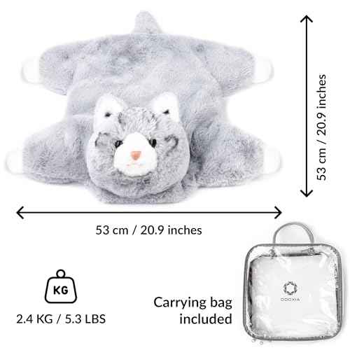 ODOXIA Weighted Lap Cat for Kids | Calming & Comforting | Weighted Lap Animal | Cat | Sensory Weighted Animals | Weighted Lap Blanket for Sensory Disorder | Carrying Bag Included | 5 Lbs