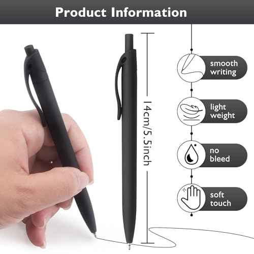 Bribobo 8 Pack Ballpoint Pens Retractable No Bleed Black Click Pens, Medium Point, Smooth Ink, 1.0 MM Black Ink
