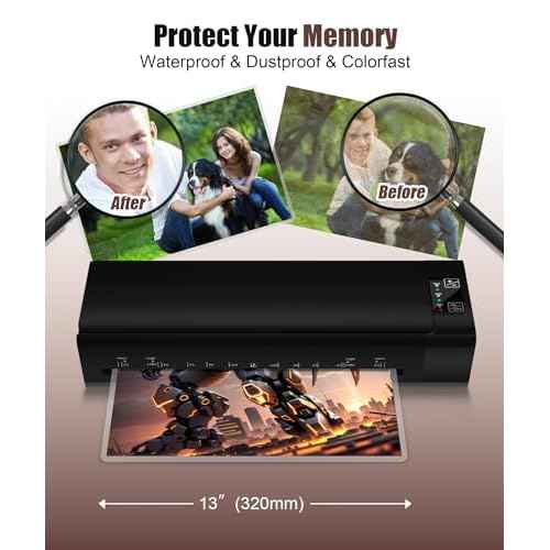 A3 Laminator Machine,13 Inch 9-in-1 Laminating Machine with Laminating Sheets,Thermal Laminator Hot & Cold with Fast Warm Technology for Home,Office or School Supplies(Black)