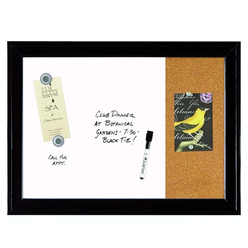 Quartet 23" x 17" Magnetic Whiteboard & Corkboard Combo, Black Frame