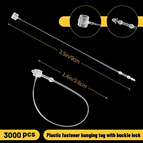5in Clear Plastic Fastener Hang Tag Snaps (3000 Pack) for Clothing & Retail