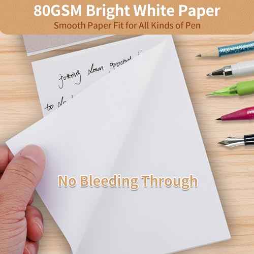 Note Pads 5.5x8.5 In, 10 Pack Blank Server Notepad, 50 Sheets Per Scratch Memo Pads for Grocery Shopping To Do Lists, Small White Paper for Writing Quick Notes Work Home Office