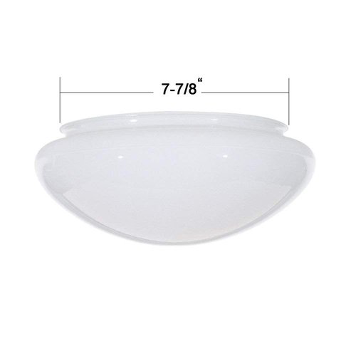 Satco 8 Inch Mushroom Glass Shade White Finish 9.5 Inch Diameter 7-7/8 Inch Fitter 4 Inch Height Replacement Globe Fixture Accessory 50-330