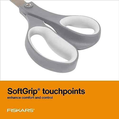 Fiskars All Purpose Scissors, High Performance Cutting, Stainless Steel Blades, Ergonomic and Comfort Handles, Perfect for Arts and Crafts and the Office, Scissors for Office