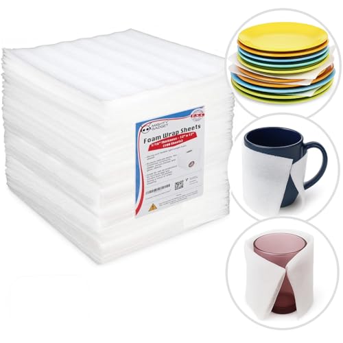 Mighty Gadget 100-Pack Foam Packing Sheets, 12" x (1/16" Thick)