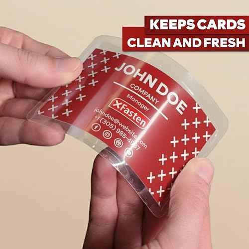XFasten Self Seal Laminating Pouches Business Card Size 4-Inch x 3-Inch 100-Pack, 10 Mil Business Card Laminating Pouches Non-Yellowing Self Sealing Laminating Sheets Business Card Size