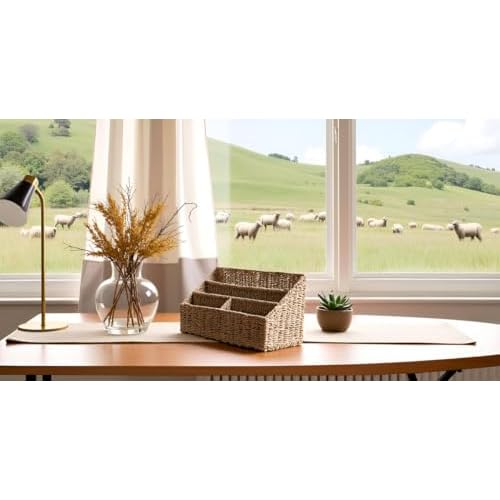 KOLWOVEN Magazine Display Holder- Mail Organizer Countertop- Mail Holder l Bill Sorter Organizer For Desk And Home Boho Rack Storage Organizer