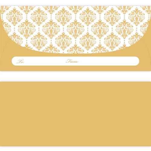 100 Pack Gold Money Envelopes for Cash Gifts (7x3 Inch), Fancy Decorative Design Money Holder for Christmas, Birthday, Graduations, Weddings, Small Money Saving Envelopes, Bulk Value Pack
