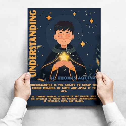 Catholic Saints Posters for Kids - Set of 16 (11x14) Unframed Christian Classroom Decor - Bible Virtues Quotes from Saints - Sunday School & Faith Bulletin Board Decorations