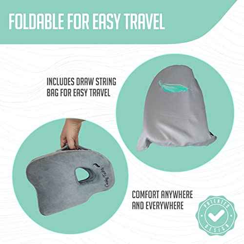 Premium Foldable Piriformis Seat Cushion - Piriformis Pain and Sciatic Pain Relief Cushion - for Home & Office Use, Perfect for Travel or Driving
