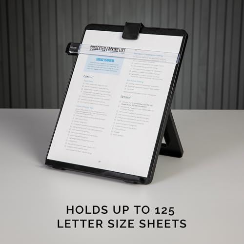 Fellowes Letter Size Non-Magnetic Copyholder, Black (21106), 7.38 x 10.13 x 11.25 inches