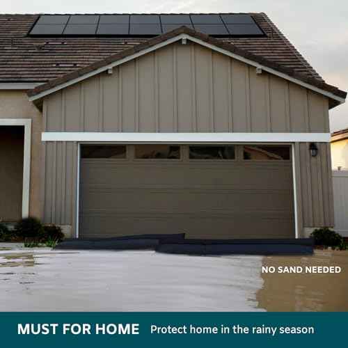 4Pcs 5FT Water Activated Flood Barriers for Garage and Home Doors, Sandless Sandbag for Rain Water Control, Easy to Use (5ft, 4Pack)