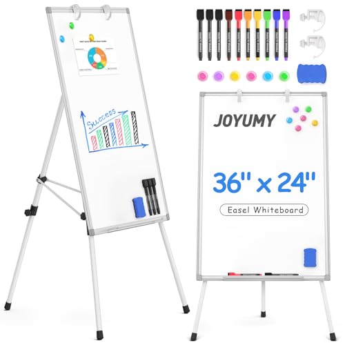 JOYUMY Magnetic Whiteboard with Stand - 36x24 Inch Portable Dry Erase Easel with Adjustable Height & Accessories