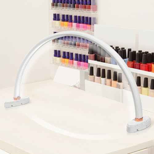 Half Moon Light for Nail Desk£¬24 inch Half Moon Lamp£¬Portable Ring Light for Eyelash Extensions£¬Suitable for Nail Beauty Crafts Sculpture£¬Brightness Adjustable