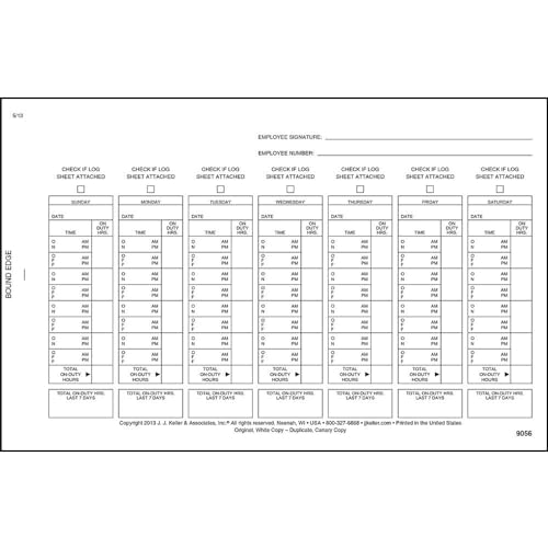 J. J. Keller Short-Haul Driver Exemption Log Book with Carbon, 10 Pack