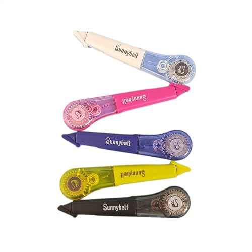 19.69ft Correction Tape Pen, 5-Count Pack, Dry Instantly, Stretch Resistant, not Easy to Break, as Smooth as Writing, Perfect for School, Office Supplies, Black White Red Yellow Blue