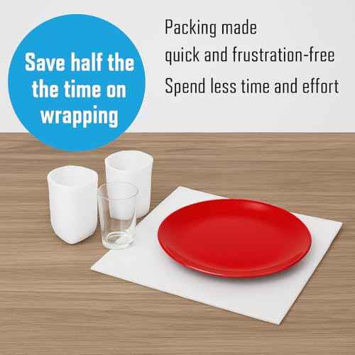 100 Pack Foam Sheets, DAT 12" x 12", 1/16" Thickness, Foam Wrap Cushioning Material, Moving Supplies for Packing Storage and Shipping