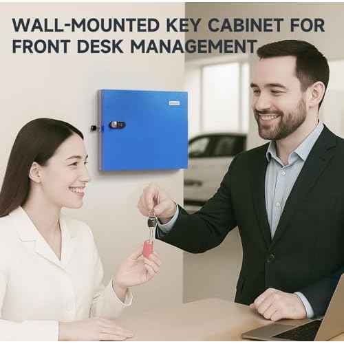WeHere 48 Key Lock Box Wall Mount use Combination/Key Unlock, Key Cabinet with Key Label, App Key Directory ERP, Key Safe Security Storage Lockbox for Valets, Hotels, Car, House Keys