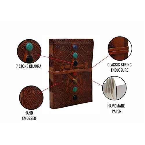 18 cm Star Stone 3D Emboss Leather Blank Book grimoire leather journal book of shadows spell book leather diary journal notebook sketchbook gift for artists