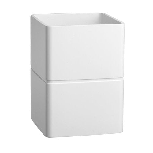Kraftware Malibu Waste Basket, White, Contemporary Garbage Can For Office, Study, Bathroom, Home Bedroom, MADE IN U.S.A.