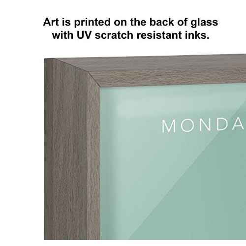 Kate and Laurel Blake This Week Framed Teal Printed Glass Dry Erase Wall Art by The Creative Bunch Studio, 18x24 Gray, Weekly Calendar Decorative Wall Organizer