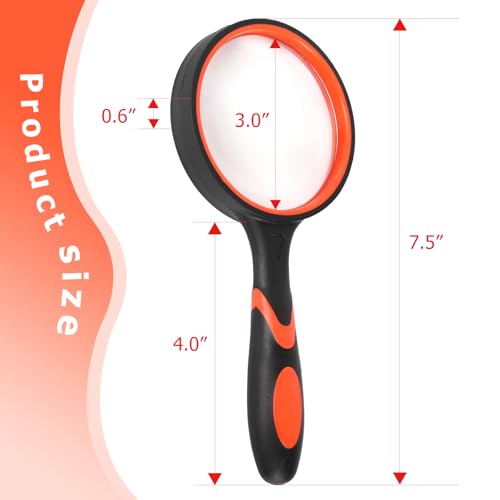 2-Pack Handheld Reading Magnifiers with Non-Slip Rubber Grip - Senior & Hobby Use, Variation 2