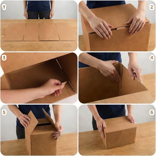 ZBEIVAN 12x12x12 Inches Shipping Boxes Pack of 10 - Corrugated Kraft Cardboard Mailers