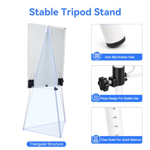 Maxtek 36x24 Inch Whiteboard with Tripod Stand & Adjustable Height - Portable Dry Erase Board for Presentation & Teaching
