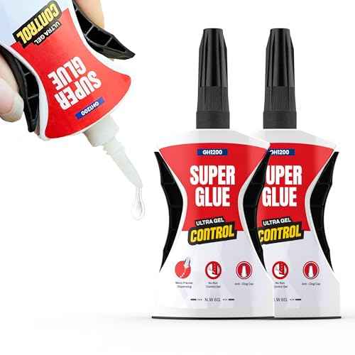 GH1200 Precision Control Super Glue Gel, 6g x 2 PCs Ultimate Micro-Dispensing for No-Mess Repairs, Non-Drip Ca Glue, Clear Drying Cyanoacrylate Adhesives, Superglue Gel Multipack Bonds in Seconds
