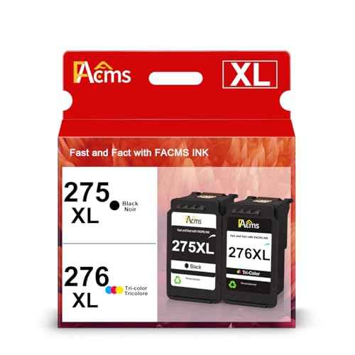 275XL 276XL Ink Cartridges Replacement for Canon Ink 275 276 PG-275 CL-276 Compatible with Canon PIXMA TR4720 TR4722 TS3522 TS3520 TS3500 Printer (1 Black, 1 Tri-Color)