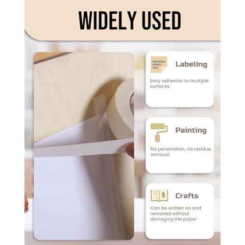 Lichamp Masking Tape 3/4 inch, 24 Pack General Purpose Masking Tape Bulk Multipack for Basic Use, 3/4 inch x 55 Yards x 24 Rolls (1320 Total Yards)