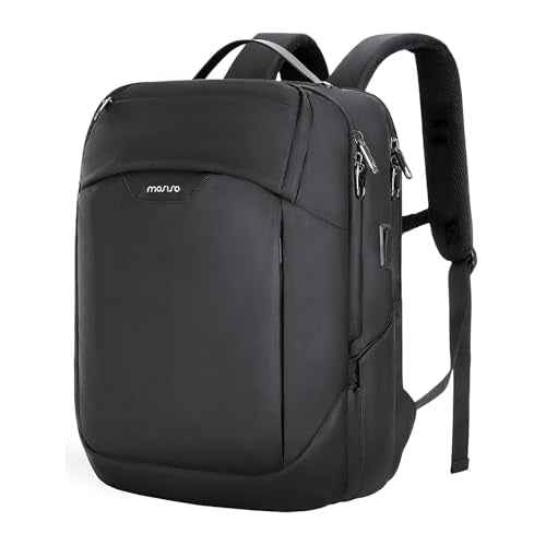 MOSISO 15.6-16 inch Waterproof Laptop Backpack with USB Charging Port & Front Wet & Dry Pocket, Business Commute Backpack, 16 inch Laptop Bag Casual Daypack for College Work Business, Black