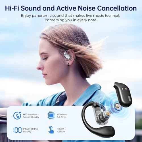 AI Translation Earbuds Real Time, 144 Language Translator Earbuds with APP Compatible with iOS & Android, Bluetooth Translation Headphones Translating Device for Travel Business and Learning - Black