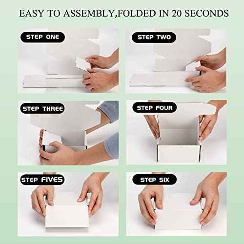 Small Shipping Boxes 8x6x3 Inch (25 Pack) - Sturdy White Corrugated Cardboard Boxes for Small Business, Ecommerce, Mailing & Packaging | Recyclable Gift & Storage Boxes