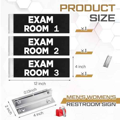 Zonon 4 x 12 Inch Exam Room Sign Numbers 1-3 Double Sided Hallway Signs Identification Number Flags for Exam Rooms Offices Educational Institution Directional Assistance Test Center