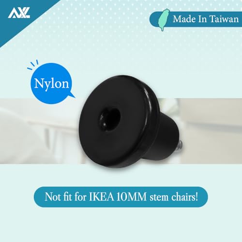 AXL High Bell 2.4-Inch Chair Glides (61mm) – 11x22mm Stem, 5 Pack, Replace Casters