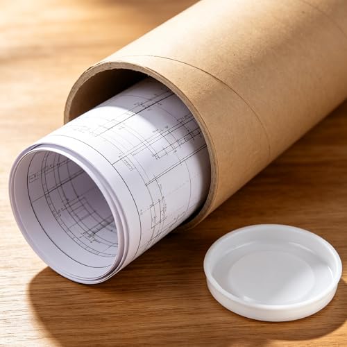 16 Pack 3x8 Inch Kraft Mailing Tubes with Caps - Recyclable Shipping & Storage