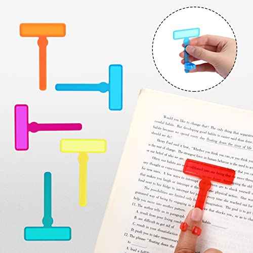 Reading Guid Strip,14 Pcs Colorful Dyslexia Tools Finger Guided Reading Strips with Finger Rings ADHD Finger Trackers Reading Trackers Reading Tools