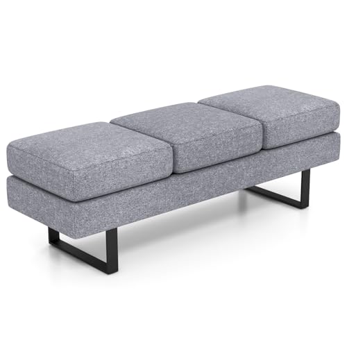 GIANTEX 3-Seater Waiting Room Chair Bench, 660 Lb Capacity, Upholstered Guest Bench