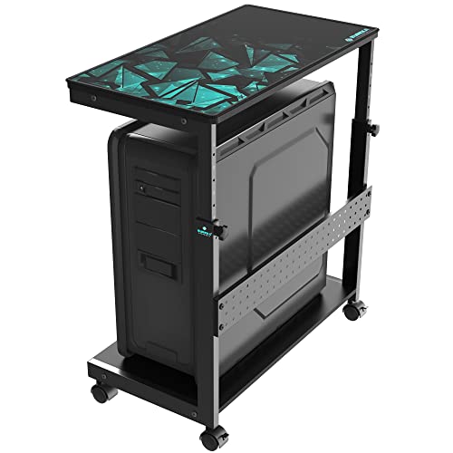 EUREKA ERGONOMIC Height Adjustable PC Stand Black - Universal Tower Cart