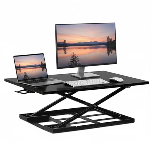 Black Mount-It! Standing Desk Converter 32x22 Inch Sit-Stand Sit-Stand Desk Riser