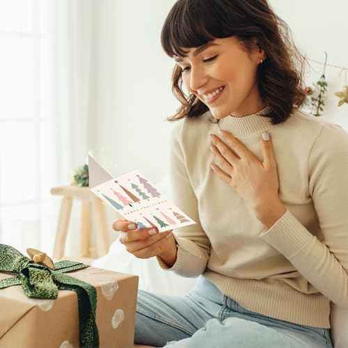 easykart labels 48 Christmas Greeting Cards with Gold Foiling & Embossing with Envelopes, 6.75 x 4.5 Inch Merry Christmas Cards with Seal Stickers For Friends, Family and loved Ones