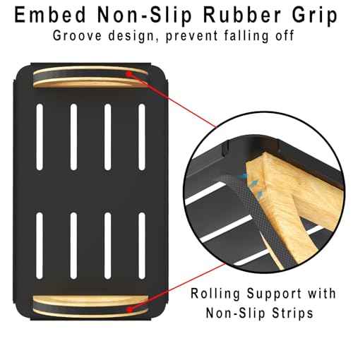 Ergonomic Rocking Foot Rest for Office, Wooden Footrest for Posture Support & Blood Circulation, Under Desk Chair Foot Rest Metal for Relieve Back, Lumbar Pain