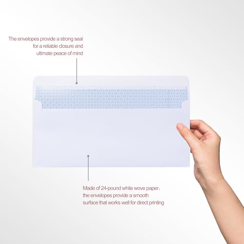 Zzrywuty #10 Business Envelopes 60 Pack Self-Seal Windowless Security 4-1/8 x 9-1/2 Inch White