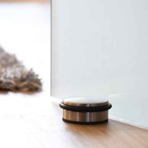 Stainless Steel Door Stopper (3 Pack) 4"x1.85"? Premium SofiHome Top Durability Door Stops with Silica Gel Treads ? Stylish Decorative Heavy Duty Door Stop for Floor & Wall Safety