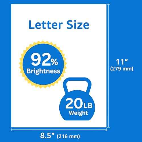 Multi- Use Copy & Printer Paper, 8.5¡± x 11¡±, 20 lbs, (Pack Of 2500 SHEETS/5 REAMS), Letter Size, Laser, Inkjet & Fax Paper, For School, Office & School Applications