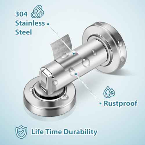 Door Stops 4 Pack, Magnetic Door Stoppers, Heavy Duty Magnetic Door Stop, Stainless Steel Door Catch, Holder Your Door, Modern Door Stopper Wall Floor Mount Door Holder, Brushed Nickel